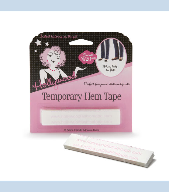 Hollywood Fashion Secrets Temporary Hem Tapes - Fabric-Friendly Medical Adhesive Tape, 18 Strips