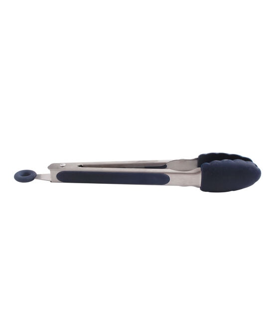 Navy Stainless Steel Silicone Tongs by STIR, , hi-res, image 3