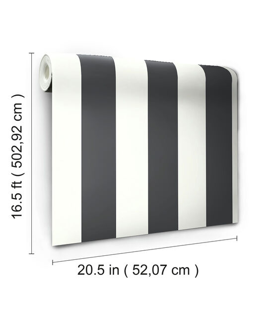 RoomMates Wallpaper Black Awning Stripe, , hi-res, image 7