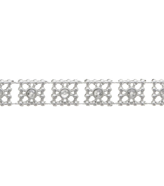 Simplicity Square Apparel Trim with Rhinestones 0.38''