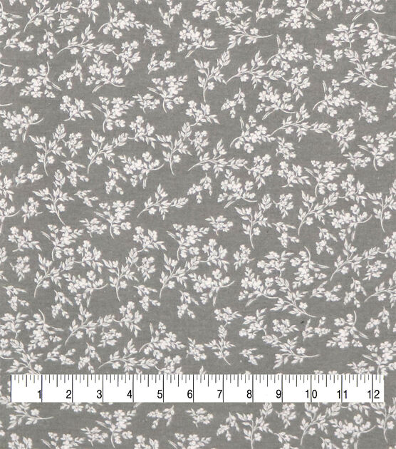Floral Gray 108" Wide Flannel Fabric, , hi-res, image 3