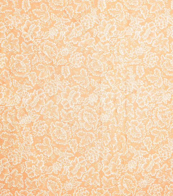 White Floral on Yellow Quilt Cotton Fabric by Keepsake Calico