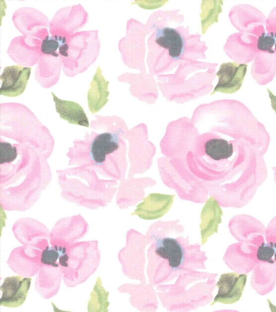 Hazel Watercolor Floral Nursery Cotton Fabric, , hi-res, image 2