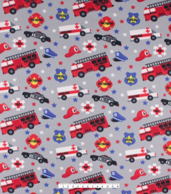 Safety Vehicles Blizzard Fleece Fabric, , hi-res, image 4