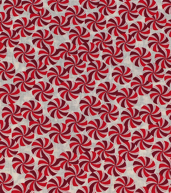 Noel Peppermints on White Christmas Cotton Fabric, , hi-res, image 2