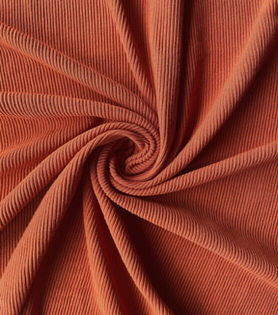 Autumnal Orange Rib Knit Fabric, , hi-res, image 3