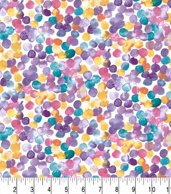 Premium Cotton Fabric Purple Watercolor Dots, , hi-res, image 2