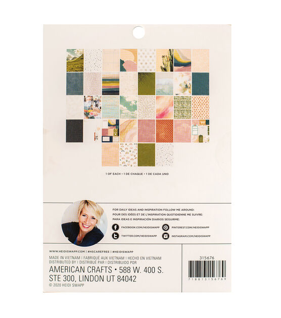 American Crafts Carefree Heidi Swapp 6in x 8in Cardstock Paper Pad, , hi-res, image 3