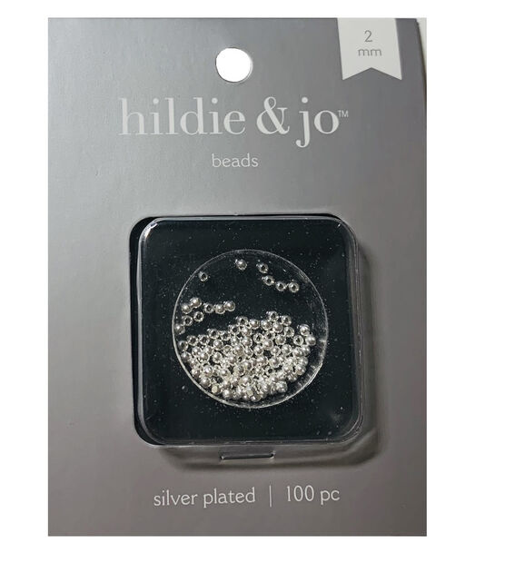 2mm Sterling Silver Plated Beads 100pc by hildie & jo