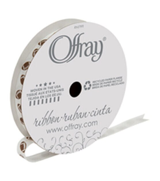 Offray 3/8"x9' White Sports Single Faced Satin Ribbon, , hi-res, image 4