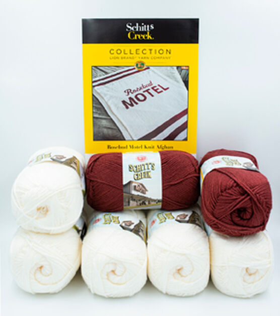 Lion Brand Schitt's Creek Rosebud Motel Afghan Knitting Kit, , hi-res, image 2