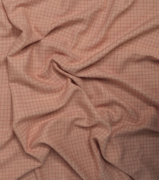 Pink Tonal Mini Gingham Slub Linen Fabric, , hi-res, image 2