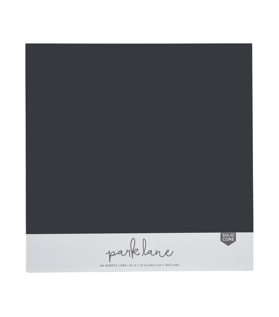 40 Sheet 12" x 12" Black Solid Core Cardstock Paper Pack by Park Lane