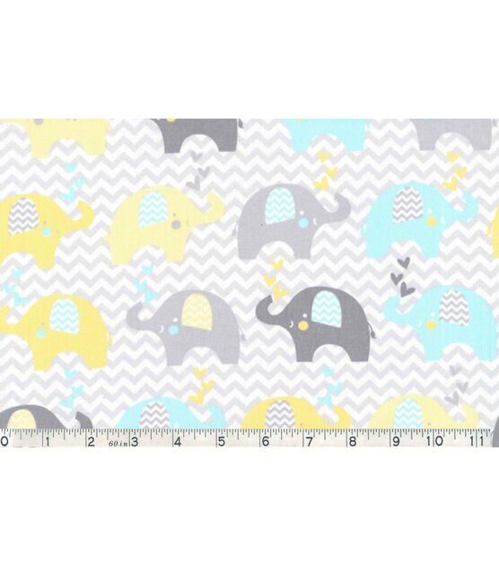 Dream Big Elephant Line Nursery Cotton Fabric, , hi-res, image 2
