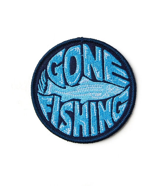 Eddie Bauer 3" Gone Fishing Iron On Patch, , hi-res, image 3