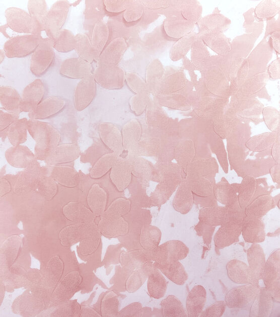 Floral Burnout Organza Pink Fabric, , hi-res, image 3