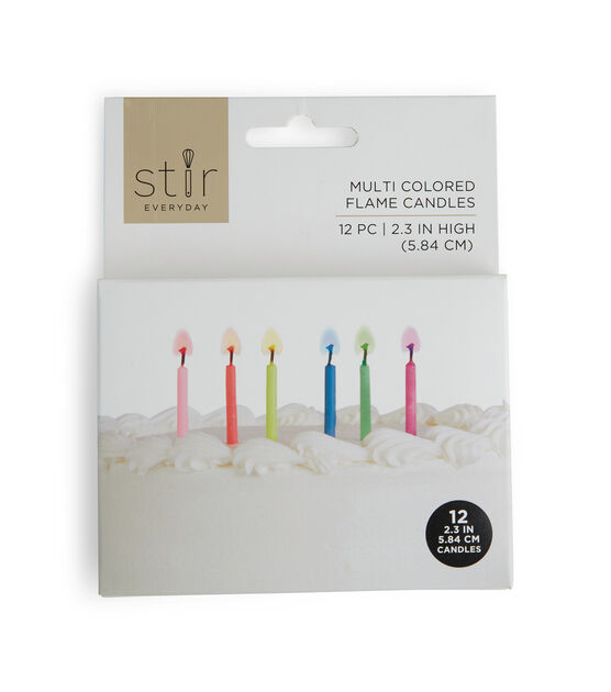 2" Multicolor Flame Birthday Candles 12ct by STIR