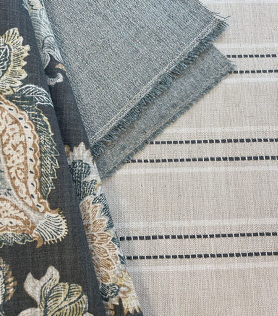 Thomasville Charcoal Stripe Tweed Fabric, , hi-res, image 4