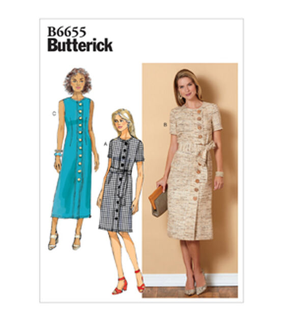 Butterick B6655 Size 14 to 22 Misses Petite Dress & Sash Sewing Pattern