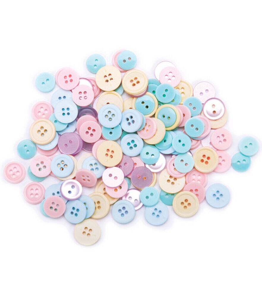 Favorite Findings 130ct Assorted Buttons, Pastels, swatch