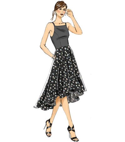 Vogue Pattern V9252 Misses' Princess Seam High Low Dresses Size 6 14
