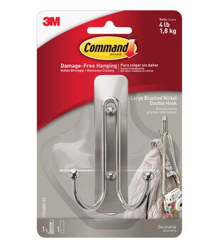 Command 0.5lb Small Decorative Stainless Steel Hooks & Strips 9ct