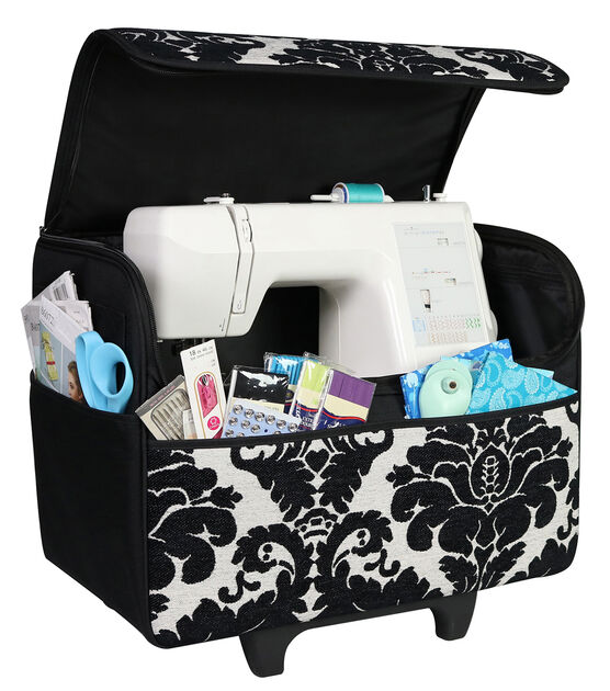 Everything Mary 18 x 16 Dome Top Rolling Sewing Machine Tote