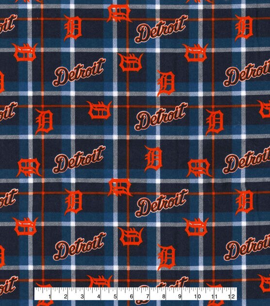 Fabric Traditions Detroit Tigers Flannel Fabric Plaid, , hi-res, image 2