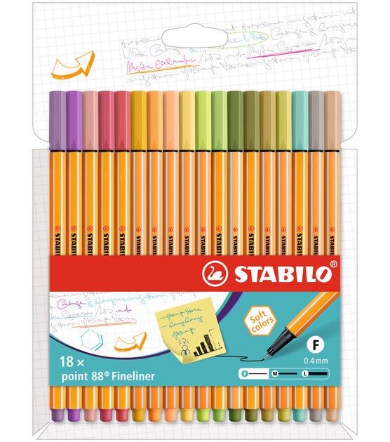 Fineliner - STABILO Point 88 Wallet of 10 Assorted Colours