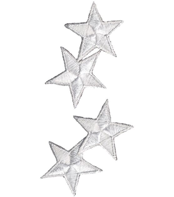 Wrights 1 White Star Iron On Patches 4pk
