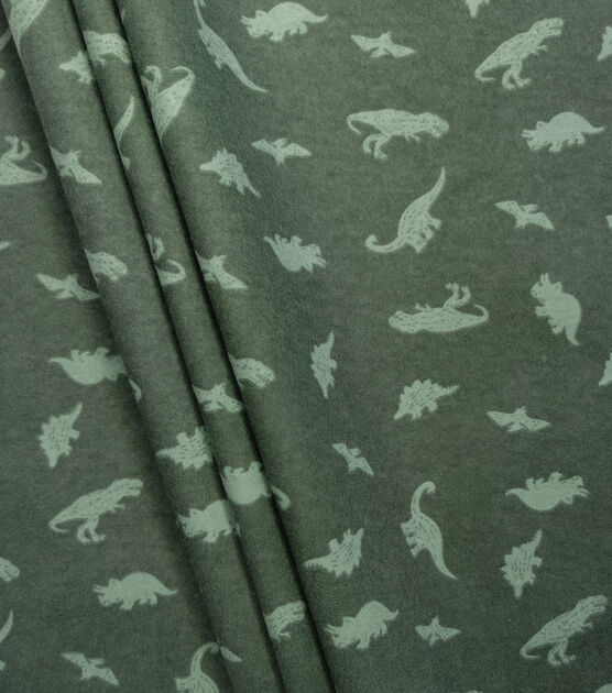 Dino Silhouette Nursery Flannel Fabric by Lil' POP!, , hi-res, image 2