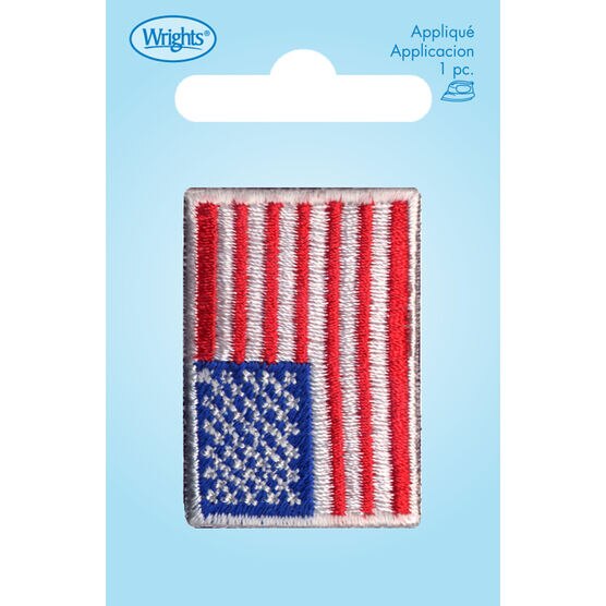 USA Flag Patches (2-Pack) American Flag Embroidered Iron On Patch Appliques