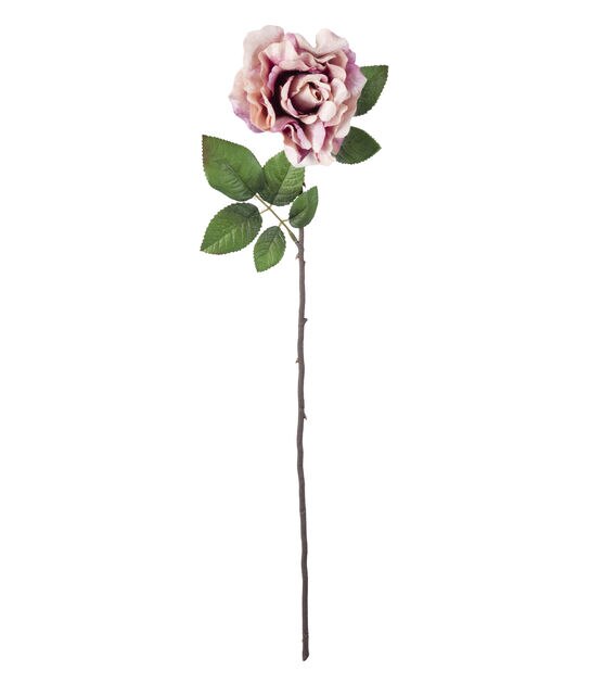 27" Mauve Velvet Rose Stem by Bloom Room