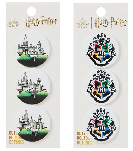 Blumenthal Lansing 1 1/4" Harry Potter Hogwarts Castle 2 Hole Buttons 3pk, , hi-res, image 6