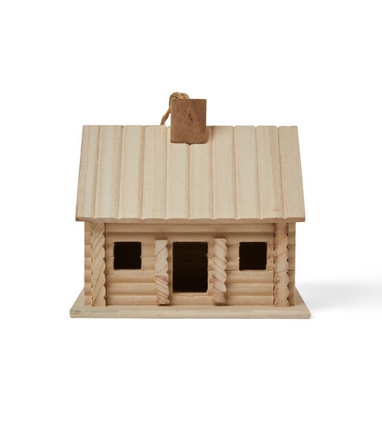 8" Wood Log Cabin Birdhouse With Chimney by Park Lane