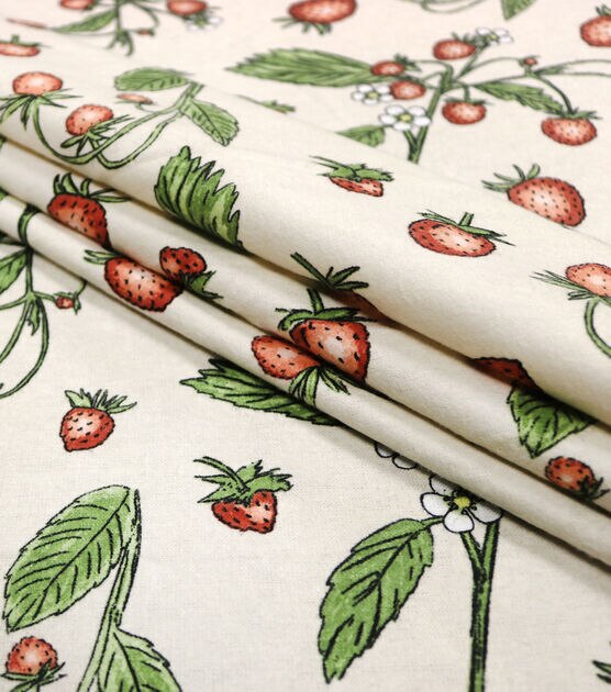 Strawberries Super Snuggle Cotton Fabric, , hi-res, image 2