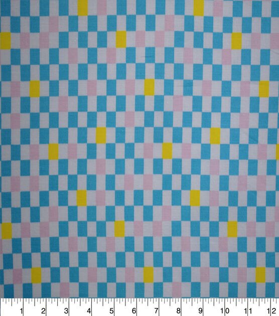 Blue & Yellow Checkerboard Quilt Cotton Fabric by Quilter's Showcase