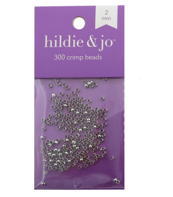 2mm Silver Metal Crimp Beads 300pc by hildie & jo