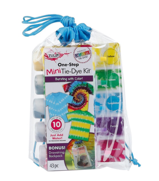Tulip 43ct Mini One Step Tie Dye Kit With Drawstring Backpack