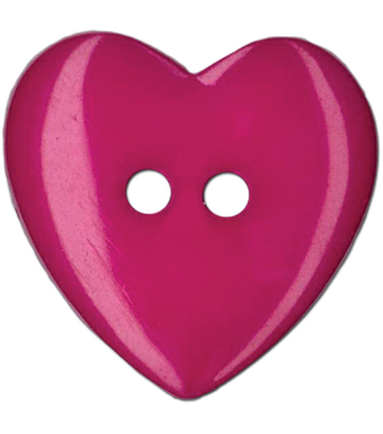 Blumenthal Lansing 1" Slimline Fuchsia Heart 2 Hole Button