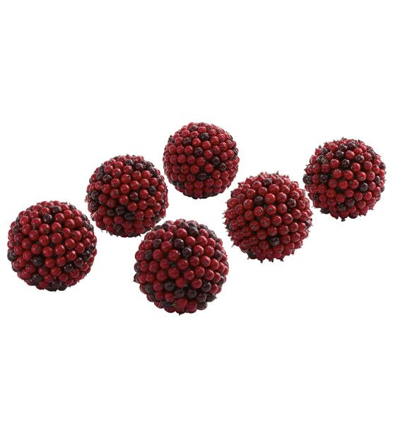 Nearly Natural 5" Red Berry Balls 6pk, , hi-res, image 2