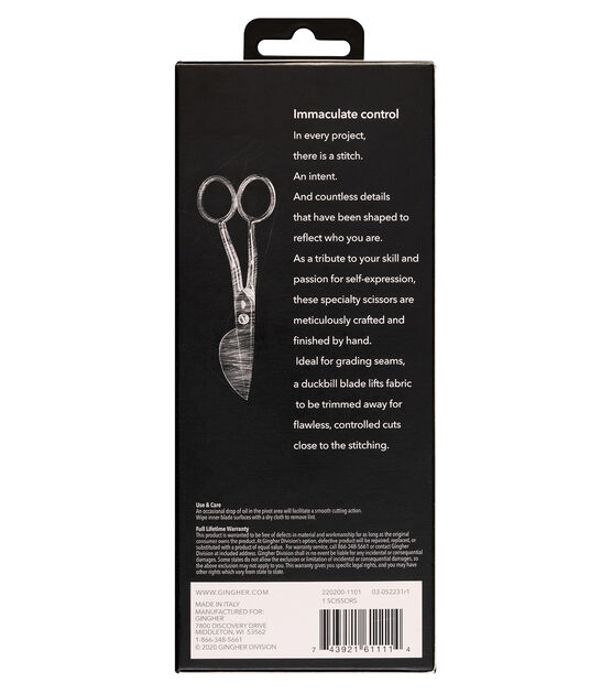 Gingher Knife Edge Applique Scissors 6", , hi-res, image 3
