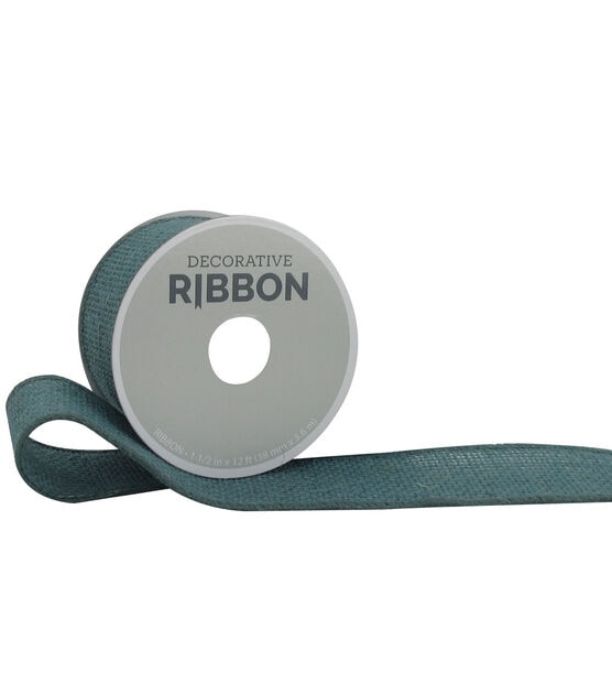 Decorative Ribbon 1.5" Solid Burlap Ribbon Teal