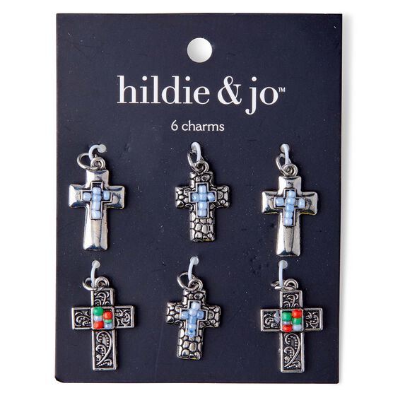 6ct Silver Cross Charms by hildie & jo