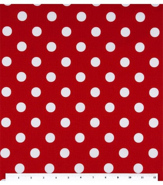 Large Dots on Red Quilt Cotton Fabric by Keepsake Calico