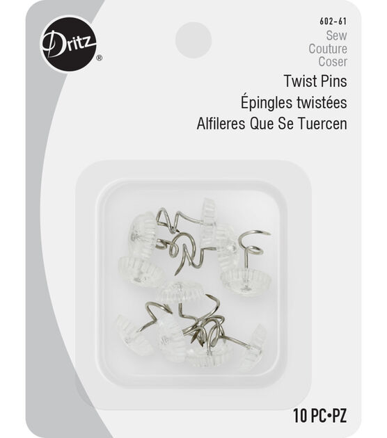 Dritz Twist Pins, Clear, 10 pc