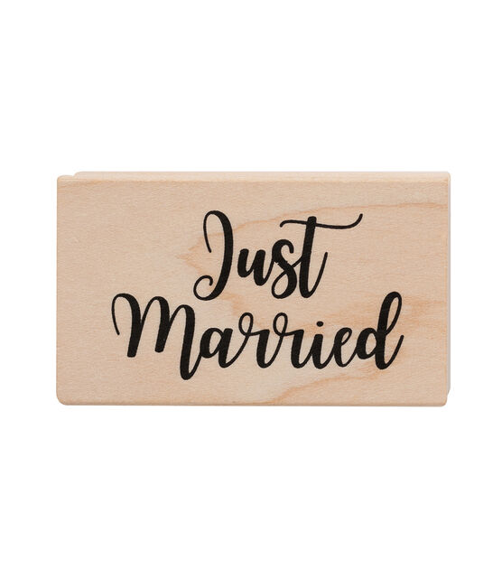 American Crafts Wooden Stamp Just Married