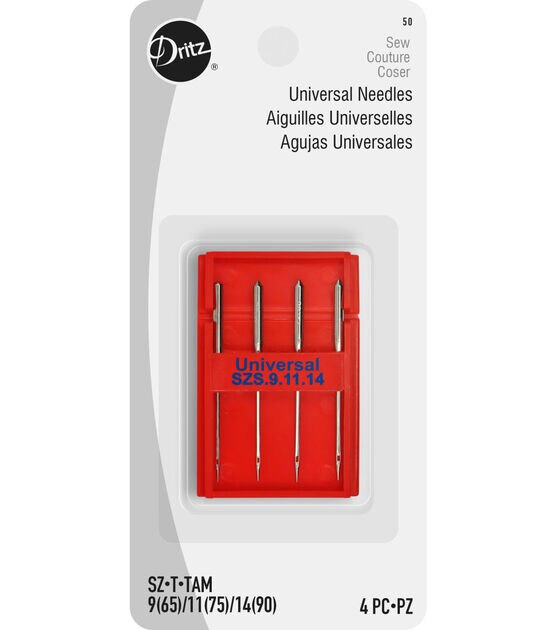 Dritz Universal Machine Needles, Assorted Sizes, 4 pc