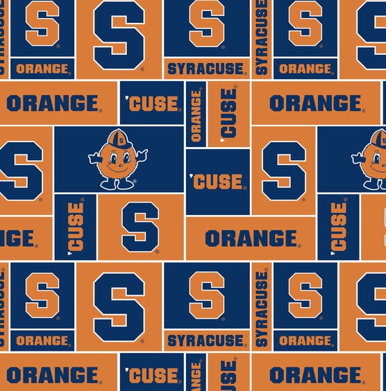 Syracuse University Orange Fleece Fabric Block