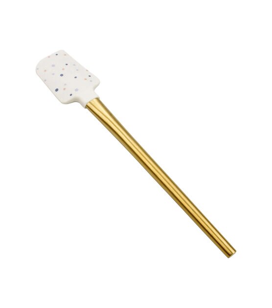 9" White Silicone Spatula With Gold Handle by STIR, , hi-res, image 5
